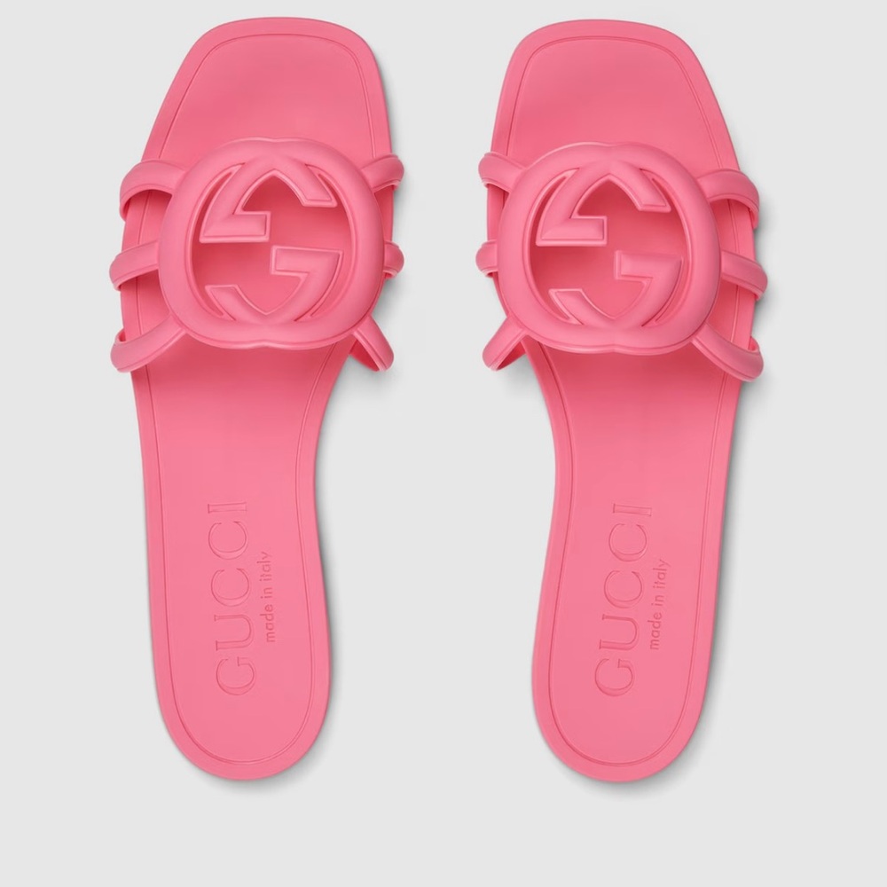 Gucci Vibrant Pink Slide Sandals